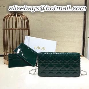 Top Quality Classic LADY DIOR CALFSKIN WALLET C9025A green