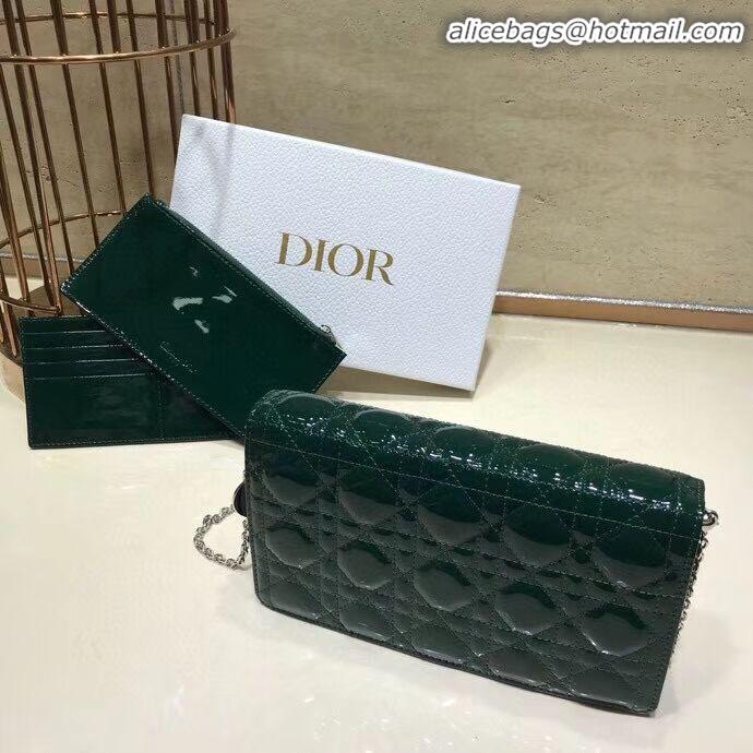 Top Quality Classic LADY DIOR CALFSKIN WALLET C9025A green