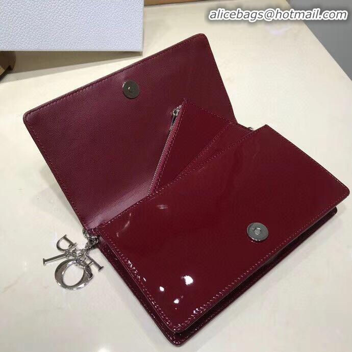 Imitation Wholesale LADY DIOR CALFSKIN WALLET C9025A Burgundy