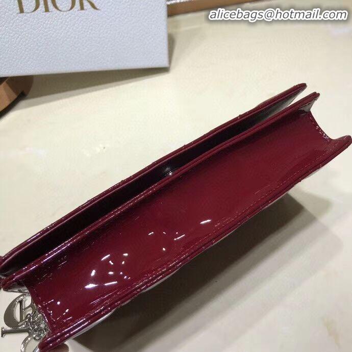 Imitation Wholesale LADY DIOR CALFSKIN WALLET C9025A Burgundy