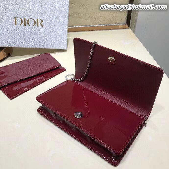 Imitation Wholesale LADY DIOR CALFSKIN WALLET C9025A Burgundy