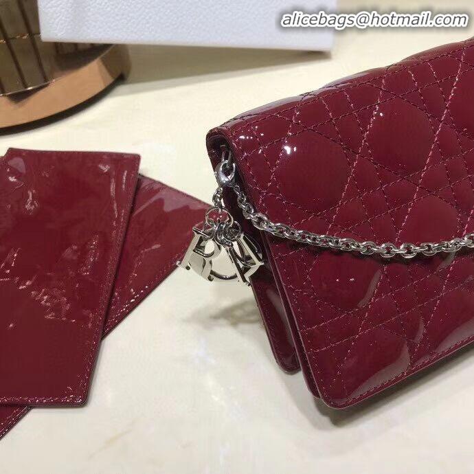 Imitation Wholesale LADY DIOR CALFSKIN WALLET C9025A Burgundy