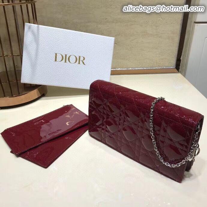 Imitation Wholesale LADY DIOR CALFSKIN WALLET C9025A Burgundy