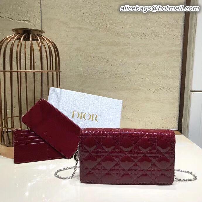 Imitation Wholesale LADY DIOR CALFSKIN WALLET C9025A Burgundy