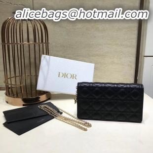 New Classic LADY DIOR CALFSKIN WALLET C9025A black