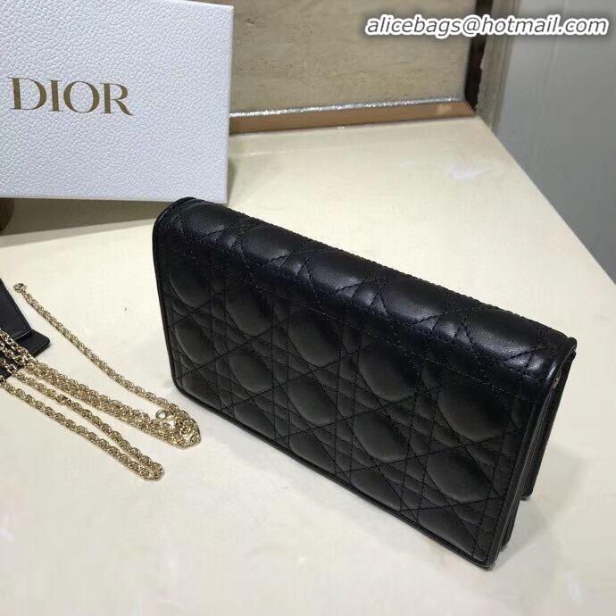 New Classic LADY DIOR CALFSKIN WALLET C9025A black