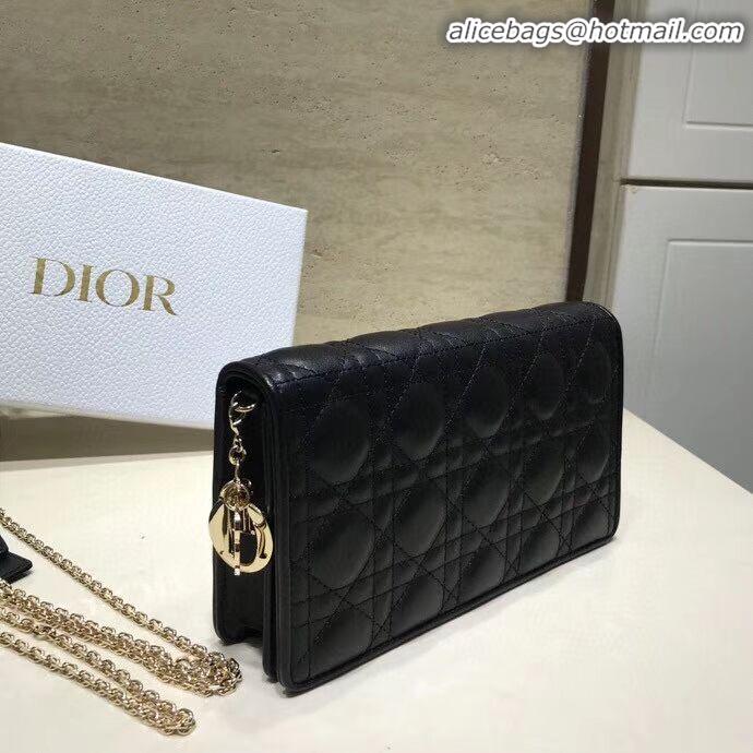 New Classic LADY DIOR CALFSKIN WALLET C9025A black