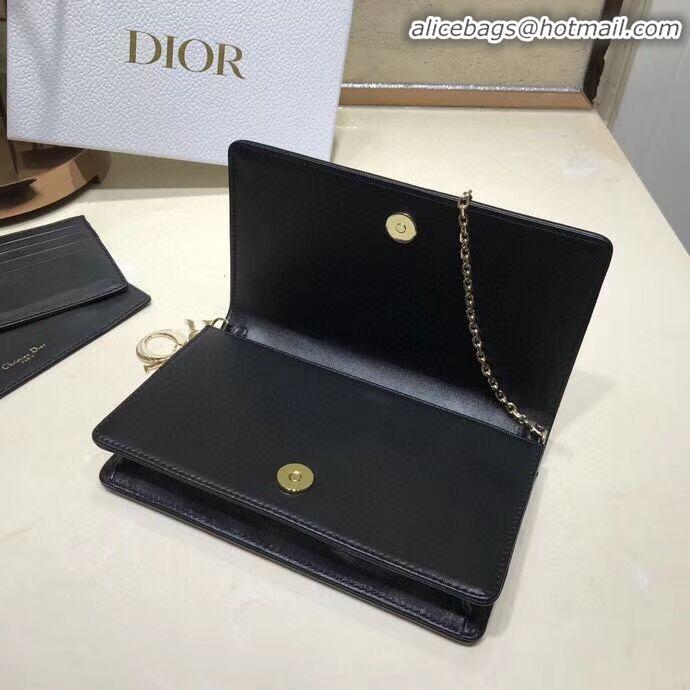 New Classic LADY DIOR CALFSKIN WALLET C9025A black