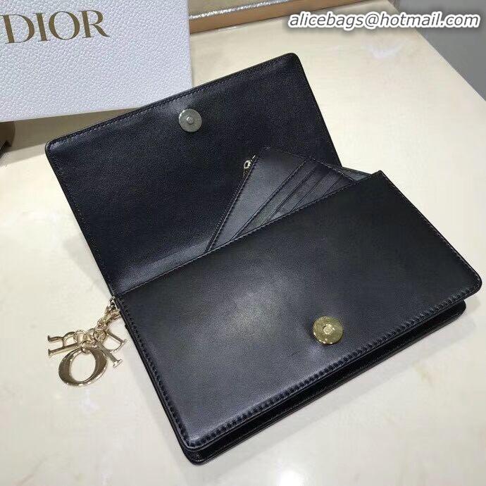 New Classic LADY DIOR CALFSKIN WALLET C9025A black