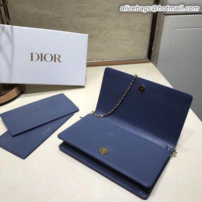 AAAAA Cheapest LADY DIOR Sheepskin WALLET C9025A blue