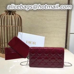 Newly Launched LADY DIOR Sheepskin WALLET C9025A Burgundy