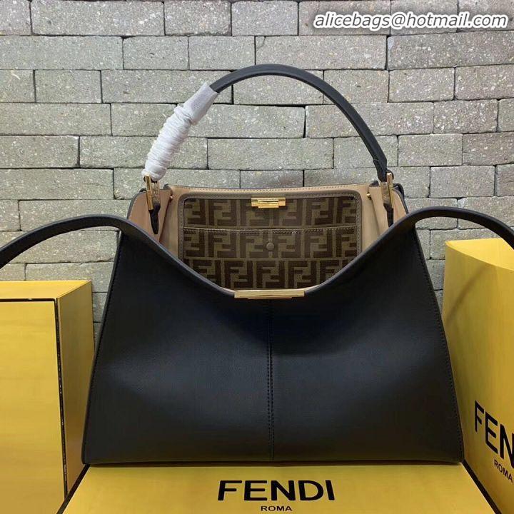 Discount Fendi Original Leather PEEKABOO Bag 3655 Black