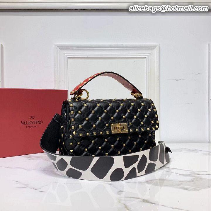 Newly Launched VALENTINO Origianl leather shoulder bag V0122H black