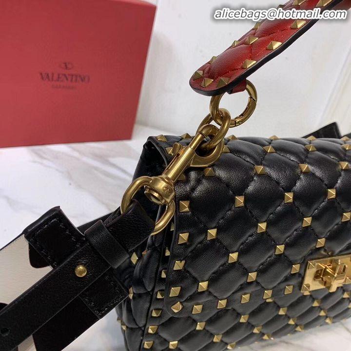 Newly Launched VALENTINO Origianl leather shoulder bag V0122H black