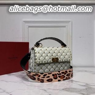 Spot Imitation VALENTINO Origianl leather shoulder bag V0122H white