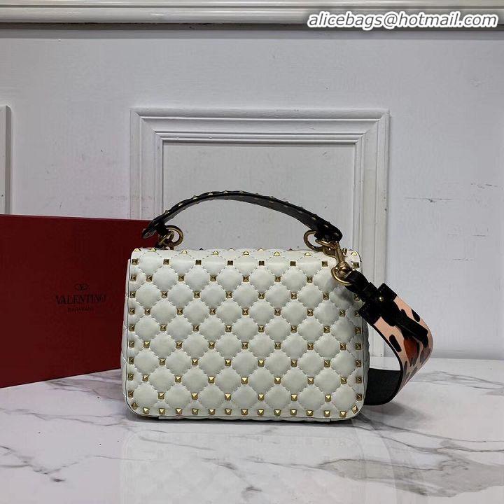 Spot Imitation VALENTINO Origianl leather shoulder bag V0122H white