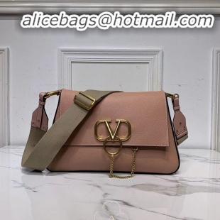 New Design VALENTINO Origianl leather shoulder bag V0888 pink