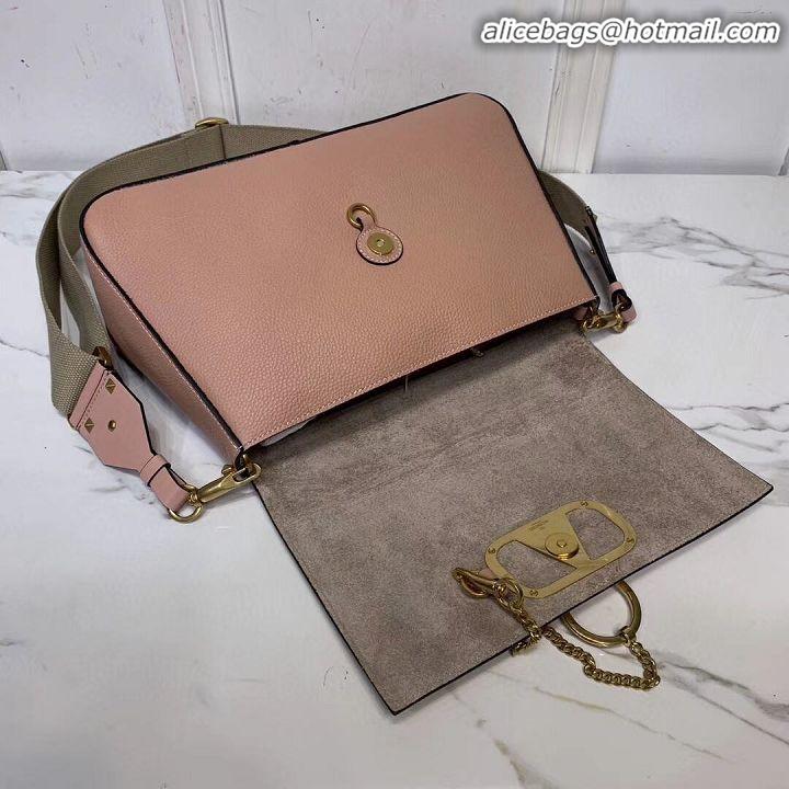 New Design VALENTINO Origianl leather shoulder bag V0888 pink