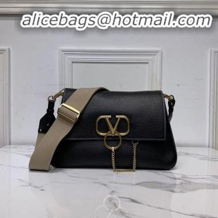 Market Sells VALENTINO Origianl leather shoulder bag V0888 black