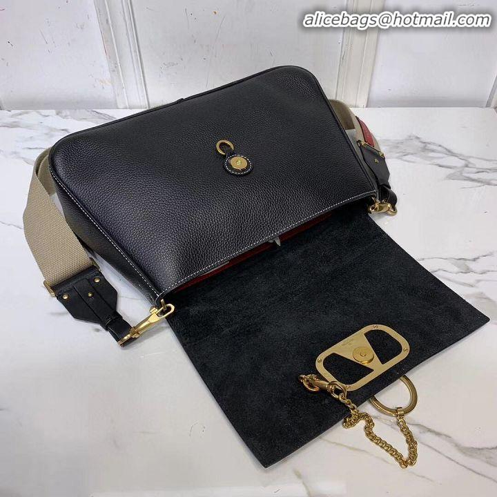 Market Sells VALENTINO Origianl leather shoulder bag V0888 black