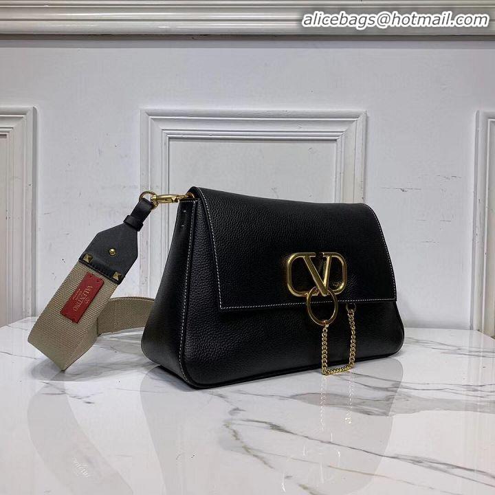 Market Sells VALENTINO Origianl leather shoulder bag V0888 black