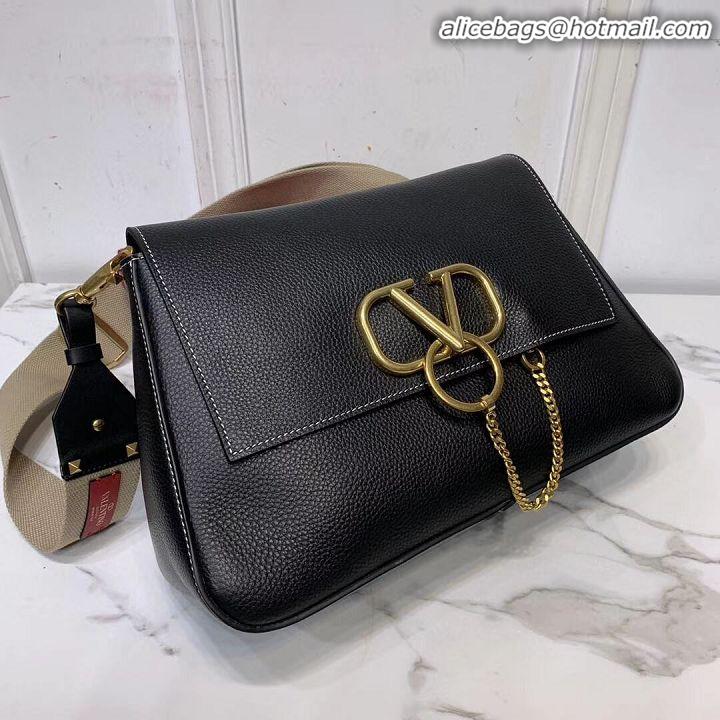 Market Sells VALENTINO Origianl leather shoulder bag V0888 black