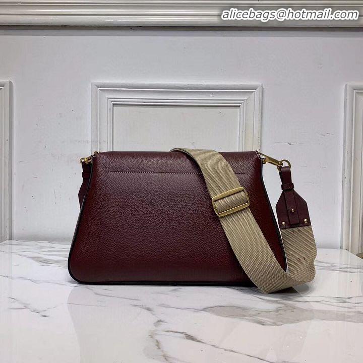 New Fashion VALENTINO Origianl leather shoulder bag V0888 Burgundy