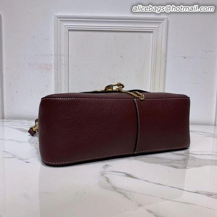 New Fashion VALENTINO Origianl leather shoulder bag V0888 Burgundy