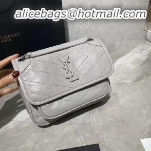 Inexpensive Yves Saint Laurent MINI Niki Chain Bag 498893 PEARL GREY