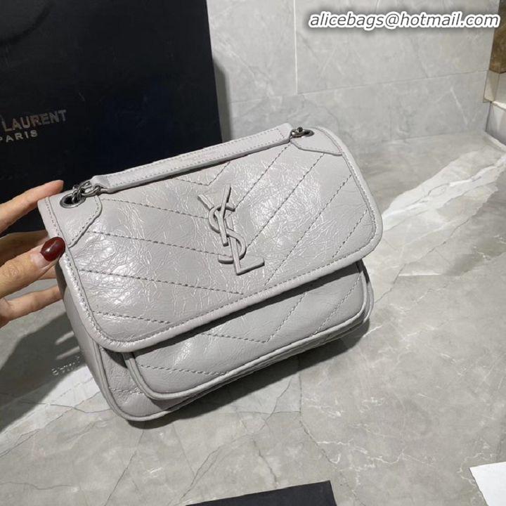 Inexpensive Yves Saint Laurent MINI Niki Chain Bag 498893 PEARL GREY