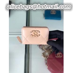 Imitation Cheapest Chanel 19 Zip Wallet AP0949 pink