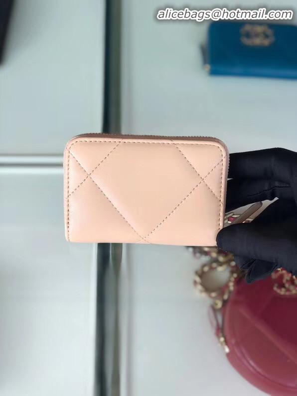 Imitation Cheapest Chanel 19 Zip Wallet AP0949 pink