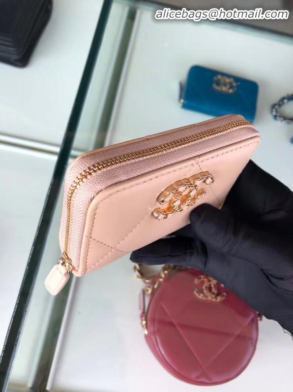 Imitation Cheapest Chanel 19 Zip Wallet AP0949 pink