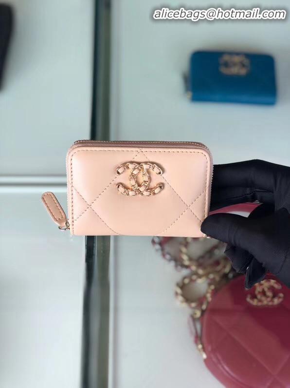 Imitation Cheapest Chanel 19 Zip Wallet AP0949 pink