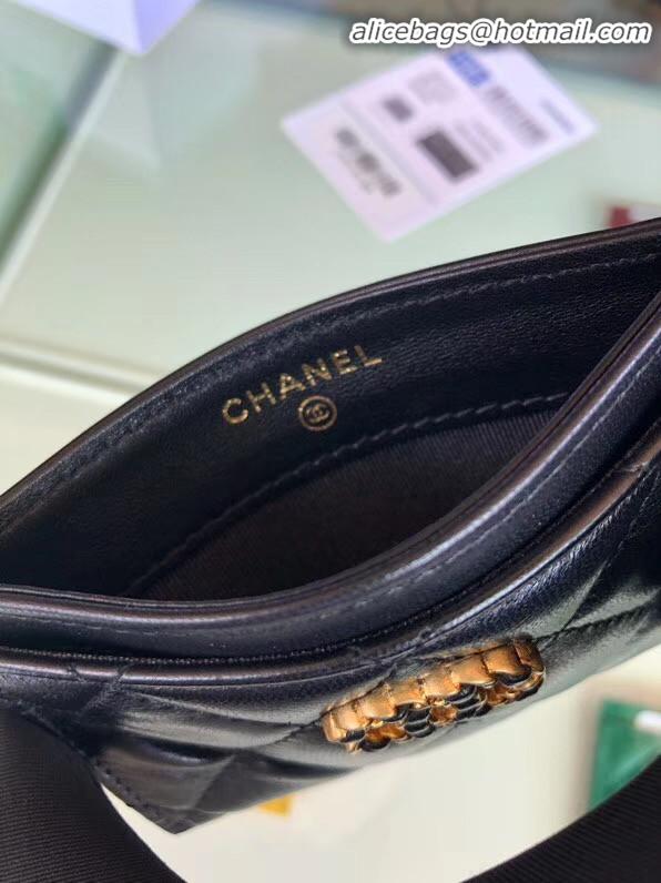 New Style Chanel 19 Card sleeve AP0731 black