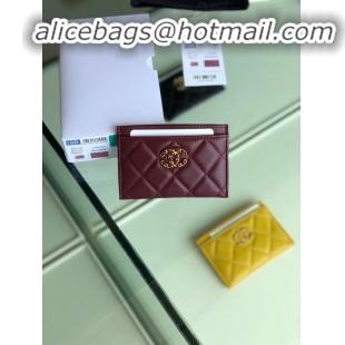 Generous Classic Chanel 19 Card sleeve AP0731 Burgundy