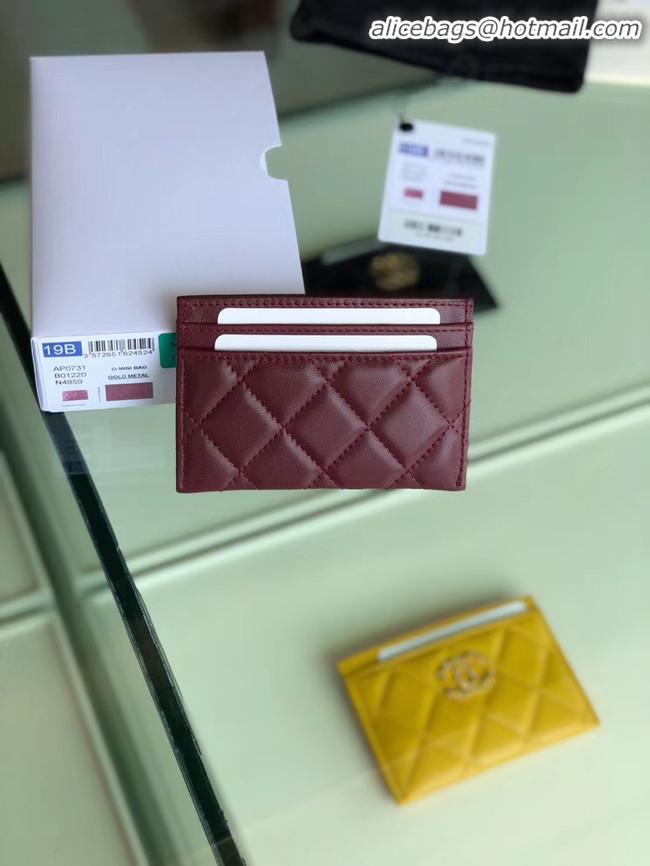 Generous Classic Chanel 19 Card sleeve AP0731 Burgundy