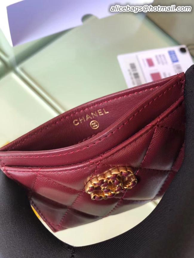 Generous Classic Chanel 19 Card sleeve AP0731 Burgundy