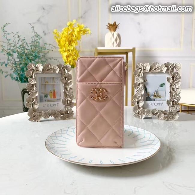 Fashion Ladies CHANEL 19 Mobile phone case Card Holder AP1182 pink