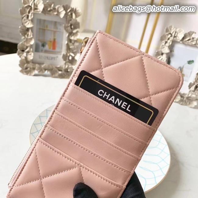 Fashion Ladies CHANEL 19 Mobile phone case Card Holder AP1182 pink