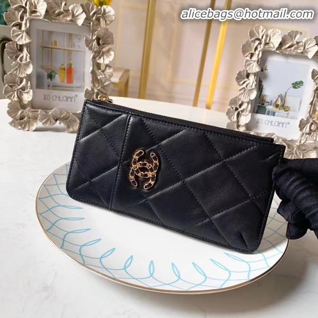 Imitation Wholesale CHANEL 19 Mobile phone case Card Holder AP1182 black