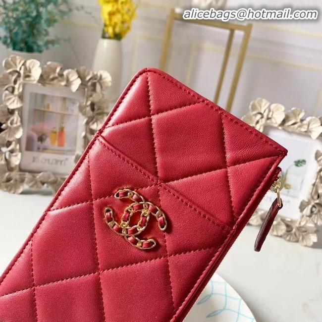 Latest Style CHANEL 19 Mobile phone case Card Holder AP1182 red