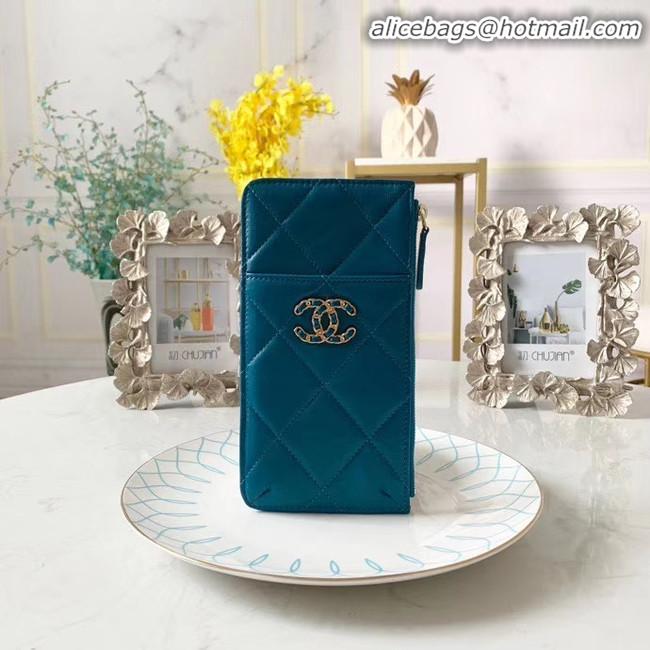 New Stylish CHANEL 19 Mobile phone case Card Holder AP1182 blue