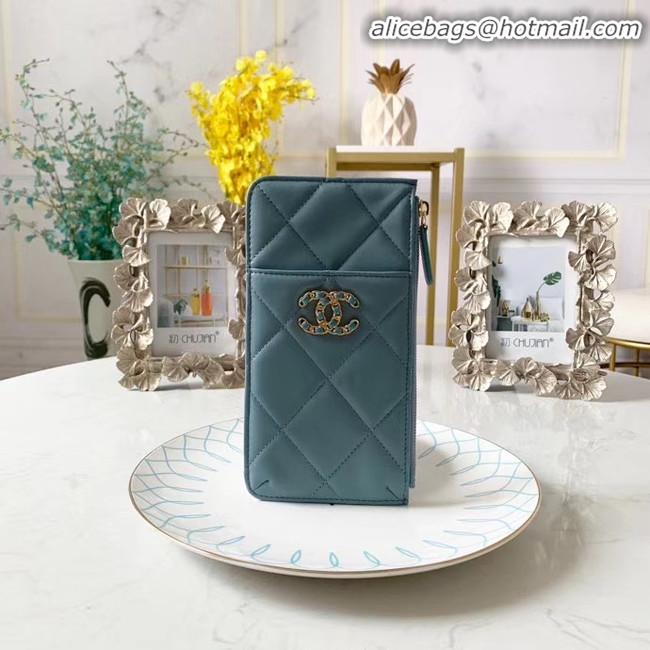 Top Quality CHANEL 19 Mobile phone case Card Holder AP1182 sky blue