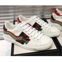 Best Price Gucci Ace Sneakers with Dragon Patch G90343 White