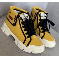 Low Price Gucci Canvas Foldover Boots Yellow G91128