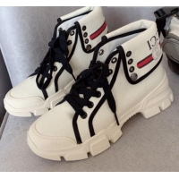  Reasonable Price Gucci Canvas Foldover Boots G91128 White