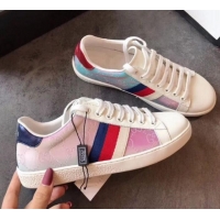 Popular Style Gucci GG Canvas and Calfskin High-top Sneakers G01509 Pink