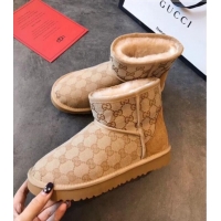 Top Sale Gucci x UGG GG Wool Tweed Flat Short Boots G21126 Beige 2020