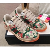 Top Design Gucci Screener Strawberry Print Low-top Sneaker G11601 2020